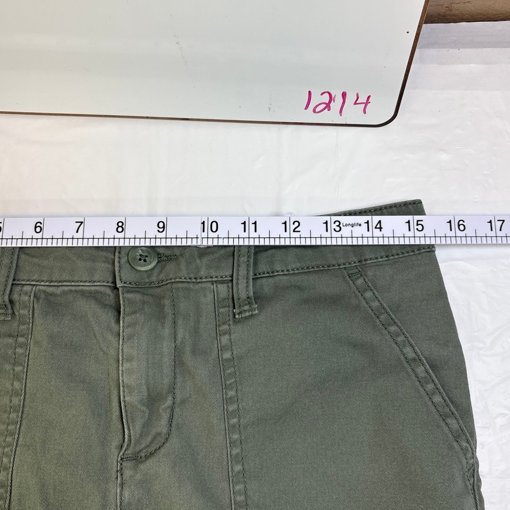 Jones New York Womens Utility Shorts Olive Green Size 4 Cotton Stretch Cargo 7in - Picture 9 of 12